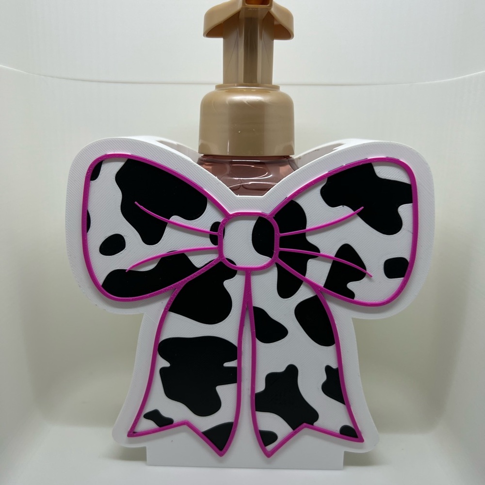 Cow print bow bath and body works soap holder